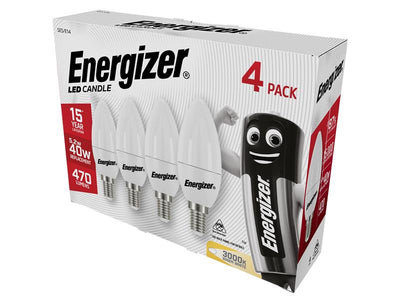 Energizer® LED SES (E14) Opal Candle Non-Dimmable Bulb, Warm White 470 lm 5.2W (Pack 4) – – Now available at MTN Shop UK.