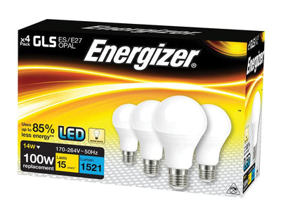 Energizer® LED ES (E27) Opal GLS Non-Dimmable Bulb, Warm White 1521 lm 13.2W (Pack 4) – – Now available at MTN Shop UK.