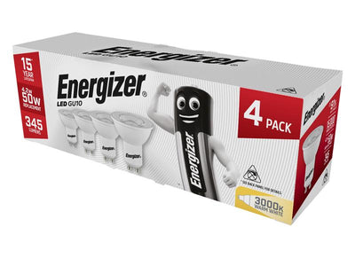 Energizer® LED GU10 50° Non-Dimmable Bulb, Warm White 345 lm 4.2W (Pack 4) – – Now available at MTN Shop UK.