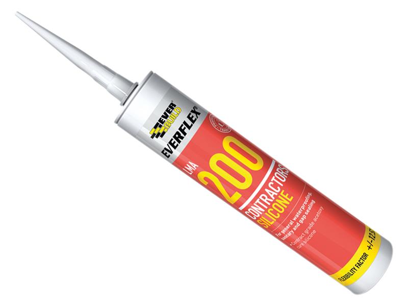 Everbuild Everflex® LMA 200 Contractor's Silicone 295ml Translucent – – Now available at MTN Shop UK. - imagen 2