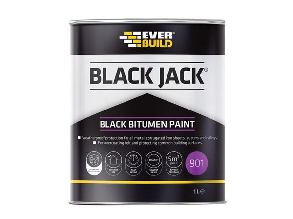 Everbuild Black Jack® 901 Black Bitumen Paint 1 litre – – Now available at MTN Shop UK.