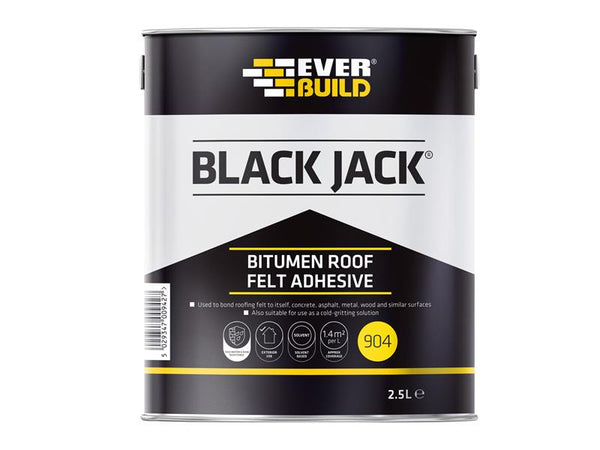 Everbuild Black Jack® 904 Bitumen Roof Felt Adhesive 2.5 litre – – Now available at MTN Shop UK.