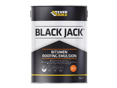 Everbuild Black Jack® 906 Bitumen Roofing Emulsion 5 litre – – Now available at MTN Shop UK.