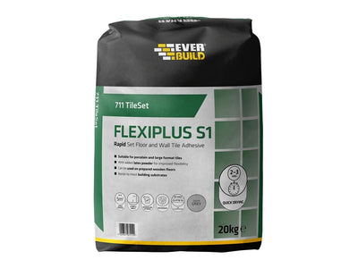 Everbuild 711 TileSet Flexiplus Tile Adhesive Grey 20kg – – Now available at MTN Shop UK.