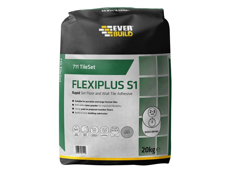 Everbuild 711 TileSet Flexiplus Tile Adhesive White 20kg – – Now available at MTN Shop UK. - imagen 2