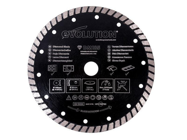 Evolution Diamond Blade, Segmented Rim 185 x 20mm – – Now available at MTN Shop UK.