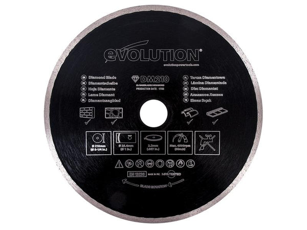 Evolution Diamond Blade, Continuous Rim 210 x 25.4mm – – Now available at MTN Shop UK.