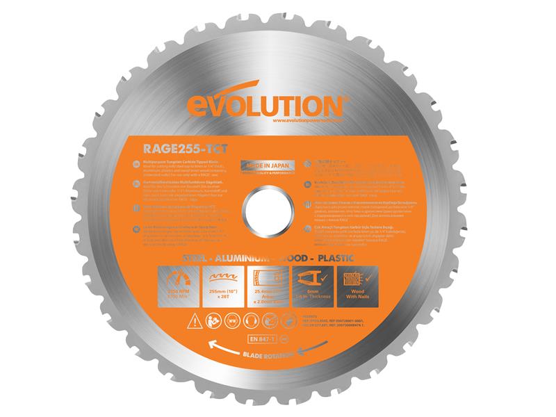 Evolution Multi-Material Mitre Saw Blade 255 x 25.4mm x 28T – – Now available at MTN Shop UK. - imagen 2