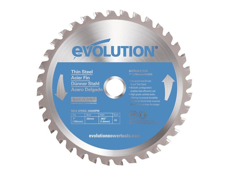 Evolution Thin Steel Cutting Circular Saw Blade 180 x 20mm x 68T – – Now available at MTN Shop UK. - imagen 2