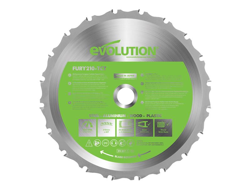 Evolution FURY® Multi-Purpose TCT Circular Saw Blade 210 x 25.4mm x 20T – – Now available at MTN Shop UK. - imagen 2