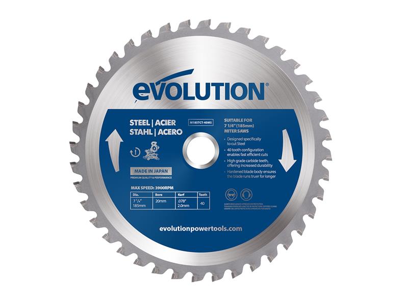 Evolution Mild Steel Cutting Mitre Saw Blade 185 x 20mm x 40T – – Now available at MTN Shop UK. - imagen 2