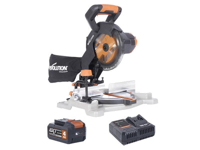 Evolution R185CMS-Li EXT Compound Mitre Saw 18V 1 x 4.0Ah Li-ion – – Now available at MTN Shop UK.