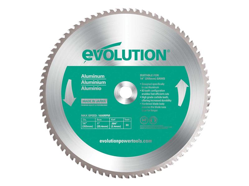 Evolution Aluminium Cutting Chop Saw Blade 355 x 25.4mm x 80T – – Now available at MTN Shop UK. - imagen 2