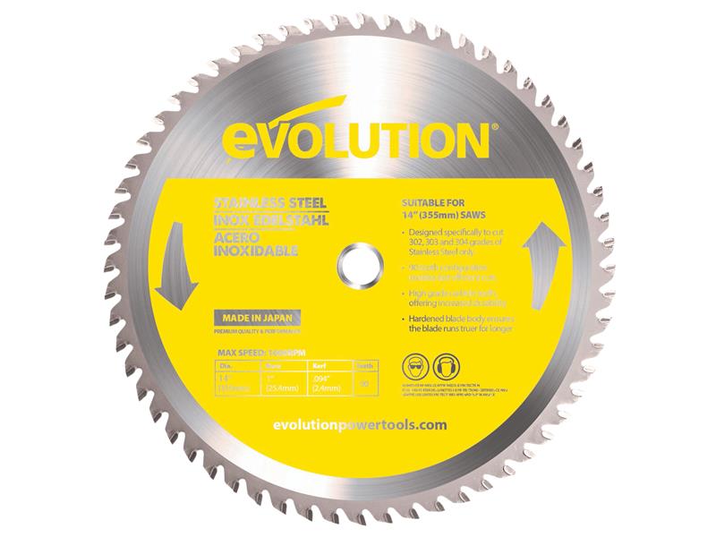 Evolution Stainless Steel Cutting Chop Saw Blade 355 x 25.4mm x 90T – – Now available at MTN Shop UK. - imagen 2