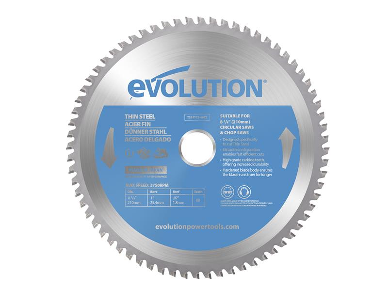 Evolution Thin Steel Cutting Circular Saw Blade 210 x 25.4 x 68T – – Now available at MTN Shop UK. - imagen 2