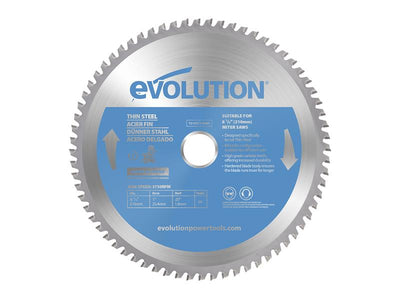 Evolution Thin Steel Cutting Mitre Saw Blade 210 x 25.4mm x 68T – – Now available at MTN Shop UK.