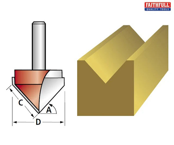 Router Bit TCT V-Groove - imagen 2