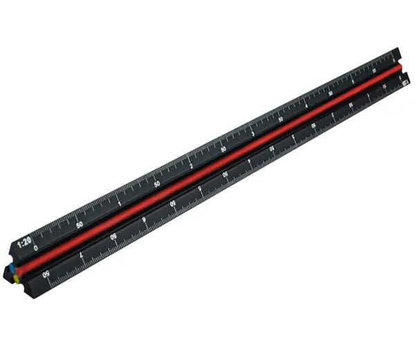 Tri-Scale Engineer Rule Black Aluminium