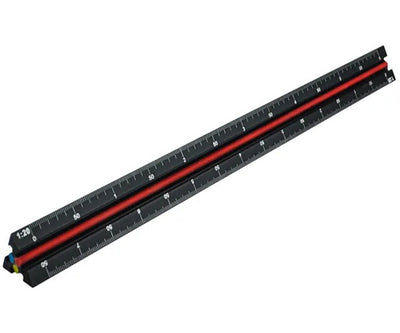Tri-Scale Engineer Rule Black Aluminium