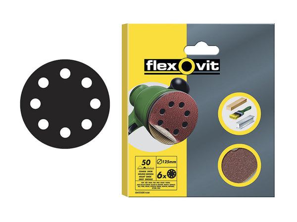 Flexovit Hook & Loop Sanding Disc 115mm Fine 120G (Pack 6) – – Now available at MTN Shop UK.