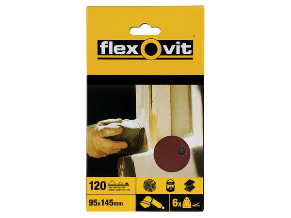 Flexovit Detail Hook & Loop Sanding Sheets 95x145mm Fine 120G (Pack 6) – – Now available at MTN Shop UK.
