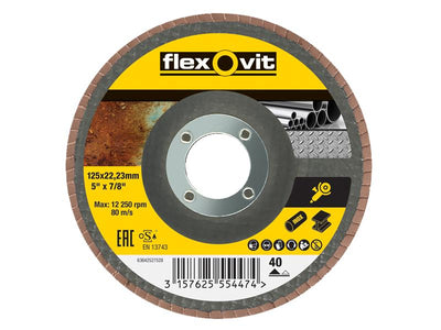 Flexovit Flap Disc For Angle Grinders 125mm 40G – – Now available at MTN Shop UK.
