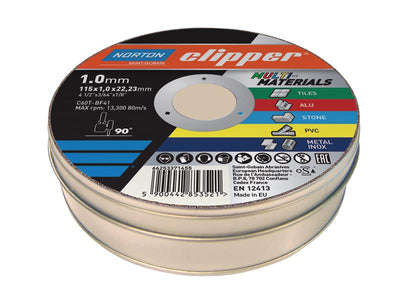 Flexovit Clipper® Multi-Materials Cutting Discs 115 x 22.23mm (Tin of 10) – – Now available at MTN Shop UK.