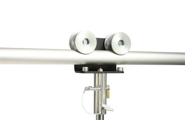 Doughty Slimline Barrel Trolley (Aluminum) – Barrel Trolleys used to suspend Pantographs from fixed/rolling pipe grids & barrel hoists. This lightweight un-braked trolley rolls along ⌀48-51mm tubes. Accept a 28mmTV spigot. SWL: 75kg. – Now available at MTN Shop UK.