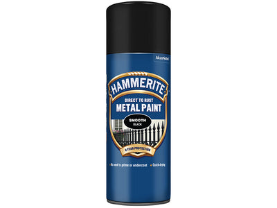 Hammerite Direct to Rust Smooth Finish Aerosol Black 400ml – – Now available at MTN Shop UK.