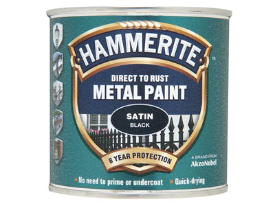 Hammerite Direct to Rust Satin Finish Metal Paint Black 250ml – – Now available at MTN Shop UK.