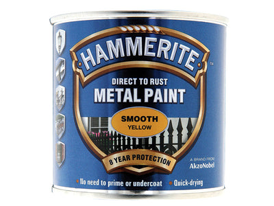 Hammerite Direct to Rust Smooth Finish Metal Paint Yellow 250ml – – Now available at MTN Shop UK.