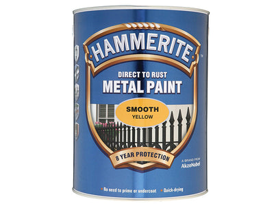 Hammerite Direct to Rust Smooth Finish Metal Paint Yellow 5 Litre – – Now available at MTN Shop UK.