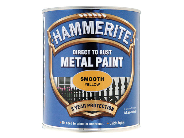 Hammerite Direct to Rust Smooth Finish Metal Paint Yellow 750ml – – Now available at MTN Shop UK.
