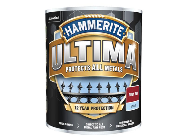 Hammerite Ultima Metal Paint Smooth Ruby Red 750ml – – Now available at MTN Shop UK.