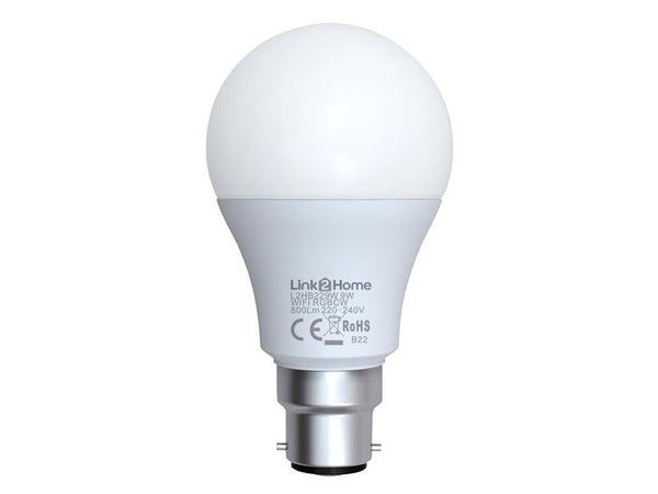 Link2Home Wi-Fi LED BC (B22) Opal GLS Dimmable Bulb, White + RGB 800 lm 9W – – Now available at MTN Shop UK.