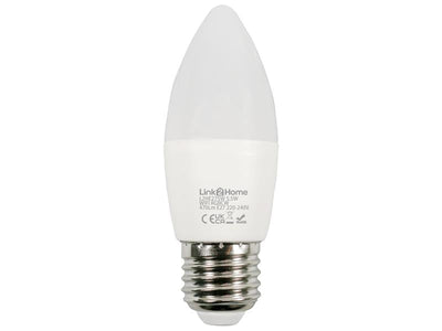 Link2Home Wi-Fi LED ES (E27) Opal Candle Dimmable Bulb, White + RGB 470 lm 5.5W – – Now available at MTN Shop UK.