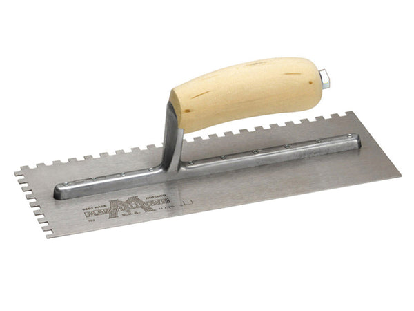 Marshalltown M702S Notched Trowel Square 1/4in Wooden Handle 11 x 4.1/2in – – Now available at MTN Shop UK.