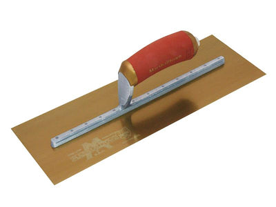 Marshalltown MPB165GSD Pre-Worn PermaShape® Finishing Gold S/S Trowel DuraSoft® 16 x 5in – – Now available at MTN Shop UK.
