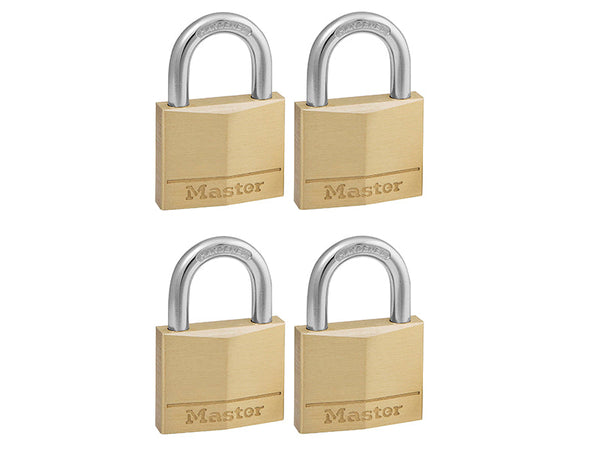 Master Lock Solid Brass 40mm Padlock 4-Pin - Keyed Alike x 4 – – Now available at MTN Shop UK.