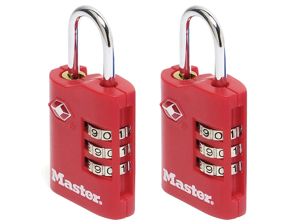 Master Lock TSA 3-Digit Combination Zinc 30mm Padlock x 2 – – Now available at MTN Shop UK.