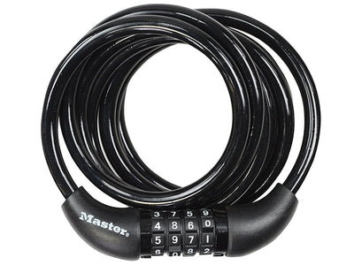 Master Lock Self Coiling Combination Cable 1.8m x 8mm – – Now available at MTN Shop UK.