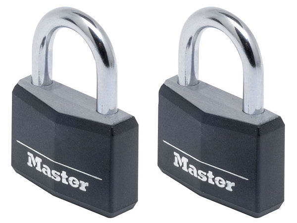 Master Lock Aluminium Black Vinyl Cover 40mm Padlock 4-Pin - Keyed Alike x 2 – – Now available at MTN Shop UK.