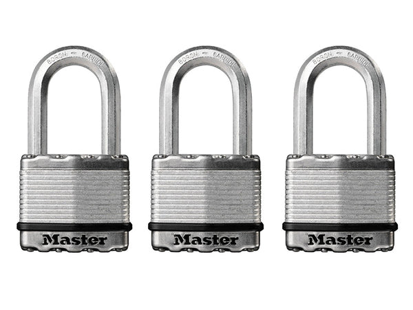 Master Lock Excell™ Laminated Steel 50mm Padlock - 38mm Shackle - Keyed Alike x 3 – – Now available at MTN Shop UK.