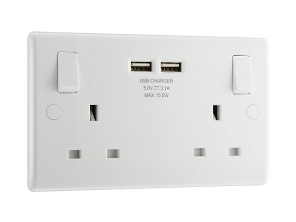 Masterplug Switched Socket 2-Gang 13A with 2 x USB Ports – – Now available at MTN Shop UK.
