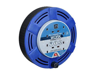 Masterplug Cassette Cable Reel 240V 13A 4-Socket Thermal Cut-Out Blue 8m – – Now available at MTN Shop UK.