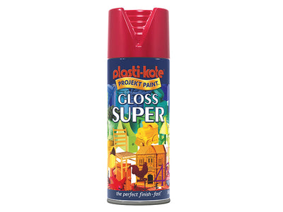 PlastiKote Gloss Super Spray Bright Red 400ml – – Now available at MTN Shop UK.