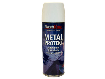 PlastiKote Metal Protekt Spray Satin White 400ml – – Now available at MTN Shop UK.