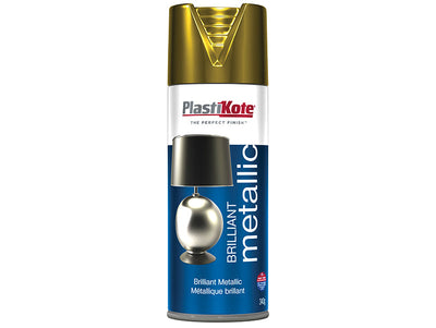 PlastiKote Brilliant Metallic Spray Gold 400ml – – Now available at MTN Shop UK.