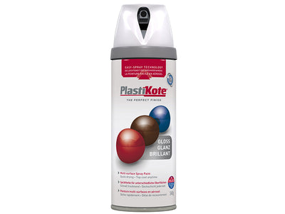 PlastiKote Twist & Spray Gloss White 400ml – – Now available at MTN Shop UK.