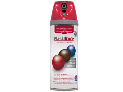 PlastiKote Twist & Spray Gloss Bright Red 400ml – – Now available at MTN Shop UK.